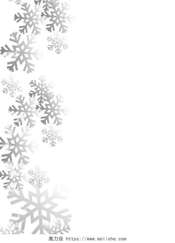 圣诞节圣诞雪花元素圣诞雪花边框PNG素材